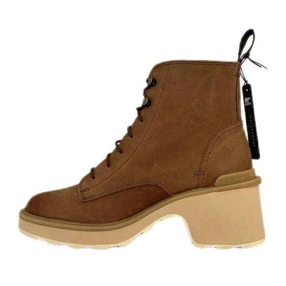 SOREL HI-LINE Leather Waterproof Heeled Lace-Up Combat Boots - Picture 4 of 8